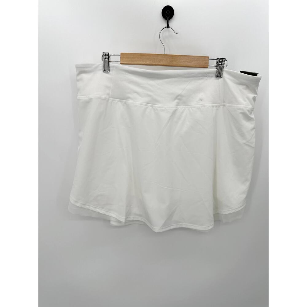 Calia Skirt Women XXL White Tulip Hem Built In Shorts Mini Skort Mid Rise